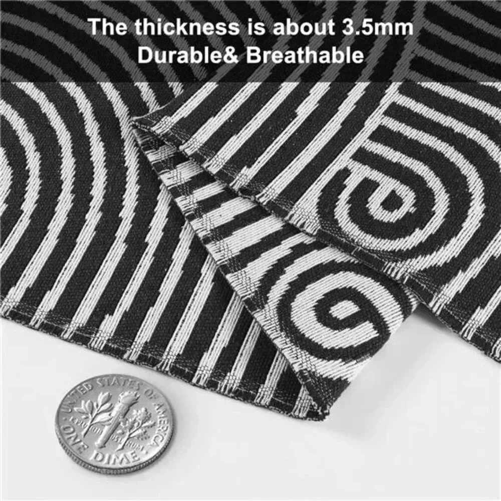 Long Hallway Runner Rug 2.6'x10' Washable Rug Runners Modern Reversible Black